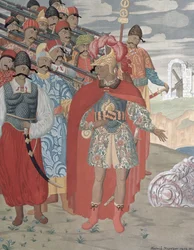 アエネアスと彼の兵士、1919年（カラー彫刻）